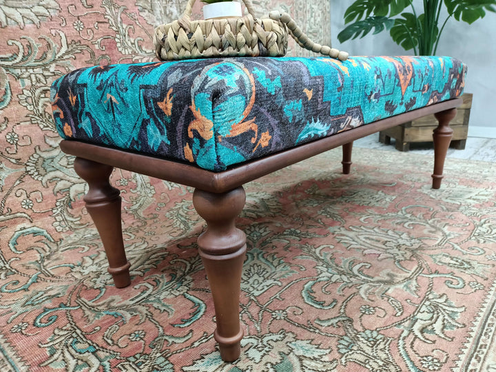 Entrance Hall Modern Decor Sitting Bench, Home Rocking Bench, Mid Century Modern Upholstered Fabric Rocking Bench, Movie To Watch Comfort Bench