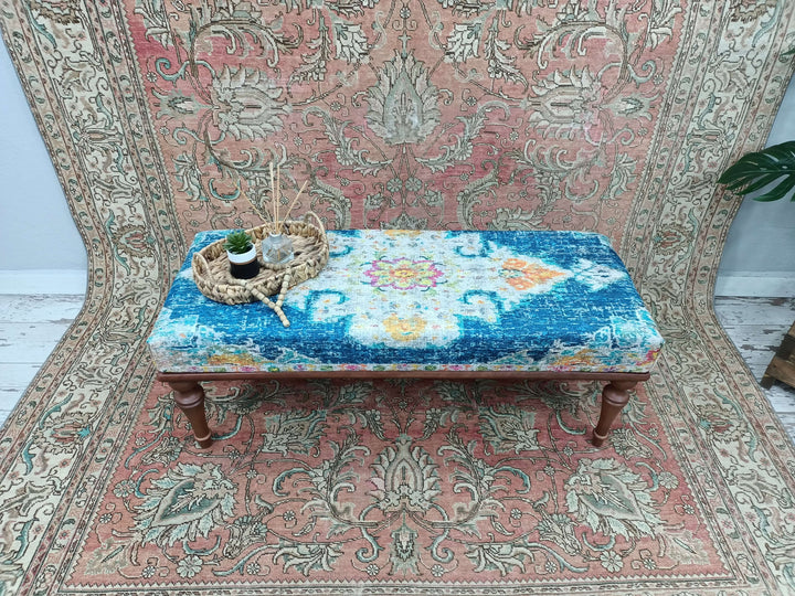 Conical Leg Upholstered Bench, Handcrafted Ottoman Bench With Interior, Ottoman Velvet Upholstered Bench, Ottoman Bench With Easy Maintenance Upholstered,