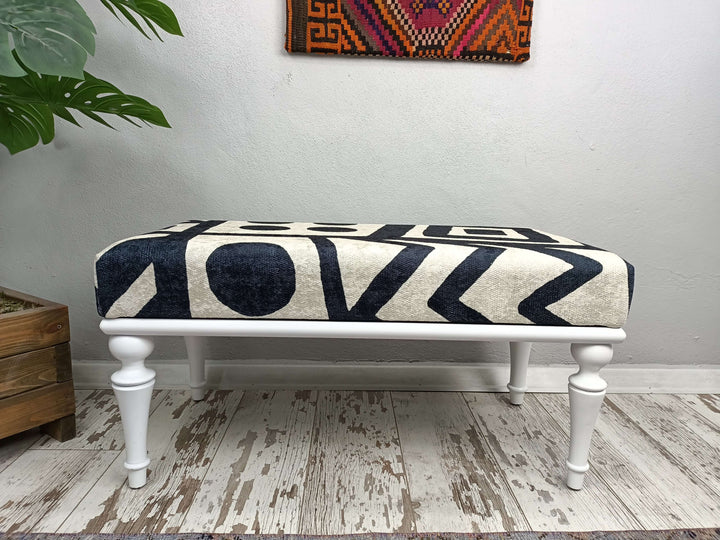 Entrance Hall Modern Decor Sitting Bench, Home Rocking Bench, Mid Century Modern Upholstered Fabric Rocking Bench, Movie To Watch Comfort Bench