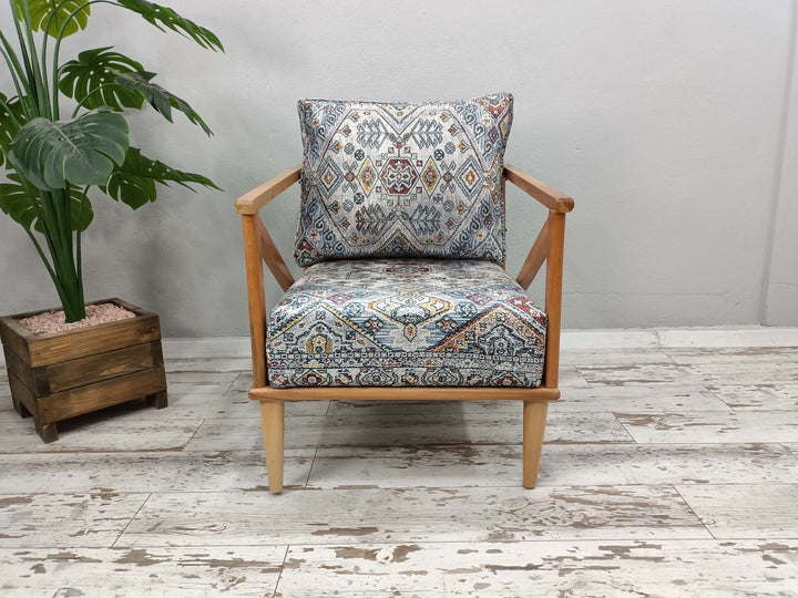 Padded chair, Rocking chair, Handmade armchair, Wood work chair, One seat chair, Living room chair, Rest chair, Nursery chair, Outdoor Armchair