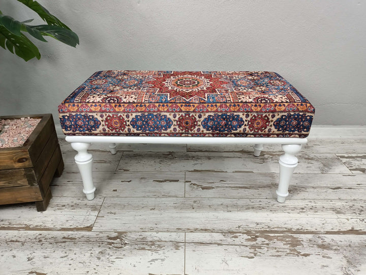 Velvet Bench Cover Elastic Dining Room Bench, Piano Room Comfortable Footstool Bench, Velvet Footstool Bench, Pedestal Stool Bench, Handmade Yoga Bench