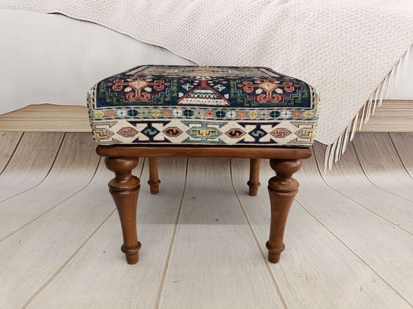 Pink Floral Living Room Ottoman Bench