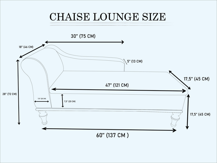 Chaise Lounge with Printed Fabric, Natural Ottoman Chaise Lounge With Classic Legs, Customizable Dining Room Velvet Chaise Lounge