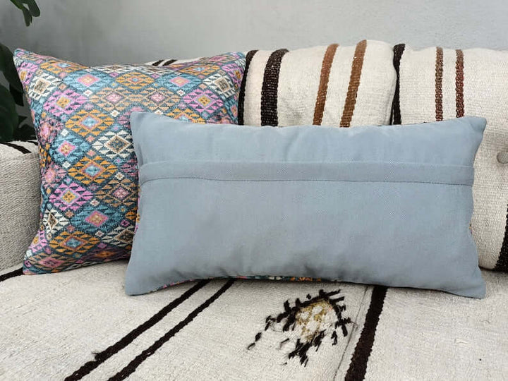 cover pillow king size pillow textured cushion rug pillow case ethnic bedding pillow cushion cover persian cushion wool kilim extra long pillow naturel pillow