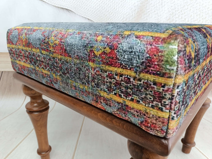 Premium Fabric Bench, Comfortable Relax Bench, Patio Lounge Bench, Velvet Fabric Bench, Balcony Nap Bench, Wooden Base Bench