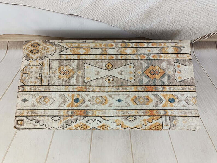 Bohemian Pattern Upholstered Bench, High Quality Wooden And Upholstered Bench, Bench with Printed Fabric, Vintage Pattern Upholstered Bench