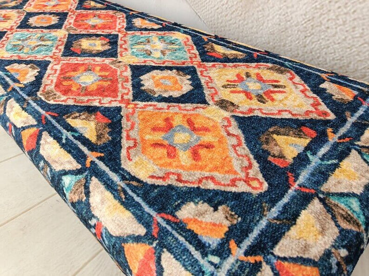 Bohemian Pattern Upholstered Bench, Entrance Hall Modern Decor Sitting Bench, Home Rocking Bench, Mid Century Modern Upholstered Fabric Rocking Bench