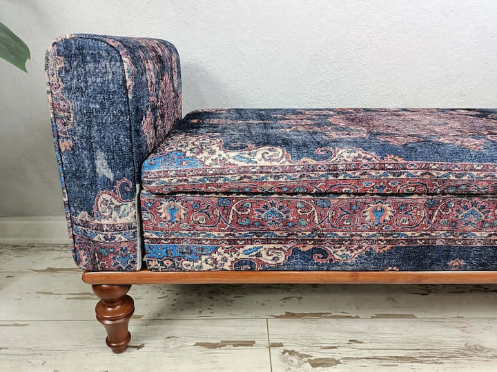 Upholstered Bench, Wooden Bench with Backrest, Small Relaxing Bench for Kids Room, Reading Lounge Bench, Solid Wood High Back Bench