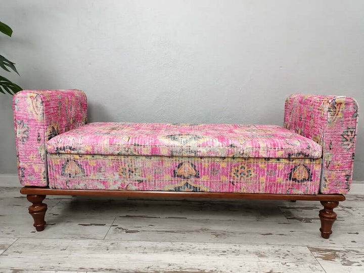 Pink Storage Bench with Arms, Sitting Ottoman Bench, Dressing Table Bench, Cute Comfort Couch, Hallway Organizer, Shoe Bench, Storage Bench, Dining Bench