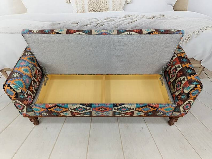 Shoe Storage Bench, Ottoman Foot Rest Stool Bench, Replacement Shoe Stool Bench, Embroidered Wooden Stool Bench