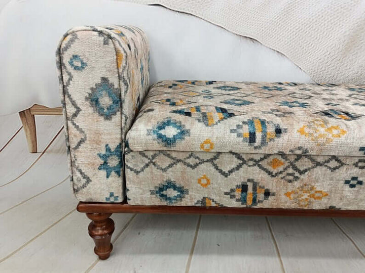 4 Leg Upholstered Bench, Quality Rocking Bench, Bedroom Decor Bench, Wooden Leg Bench Upholstered Bench, Wooden Bench with Backrest