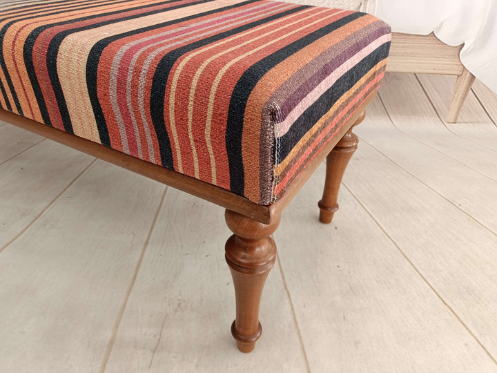 Handcrafted Ottoman Bench With Interior, Ottoman Velvet Upholstered Bench, Ottoman Bench With Easy Maintenance Upholstered, Detailed View Of Upholstered Bench Cushion