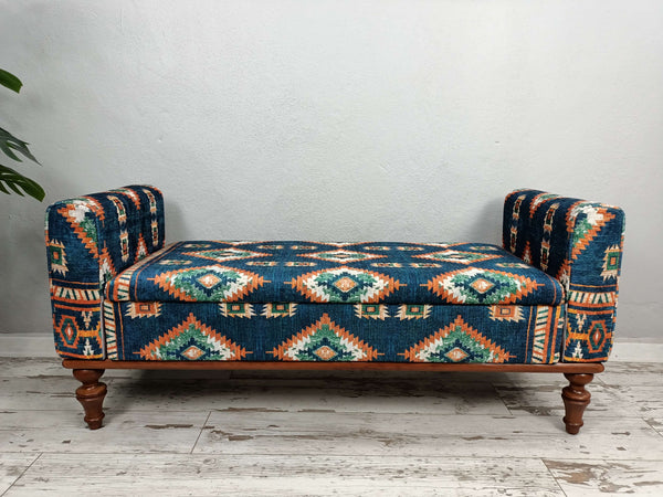 Armed Ottoman Bench