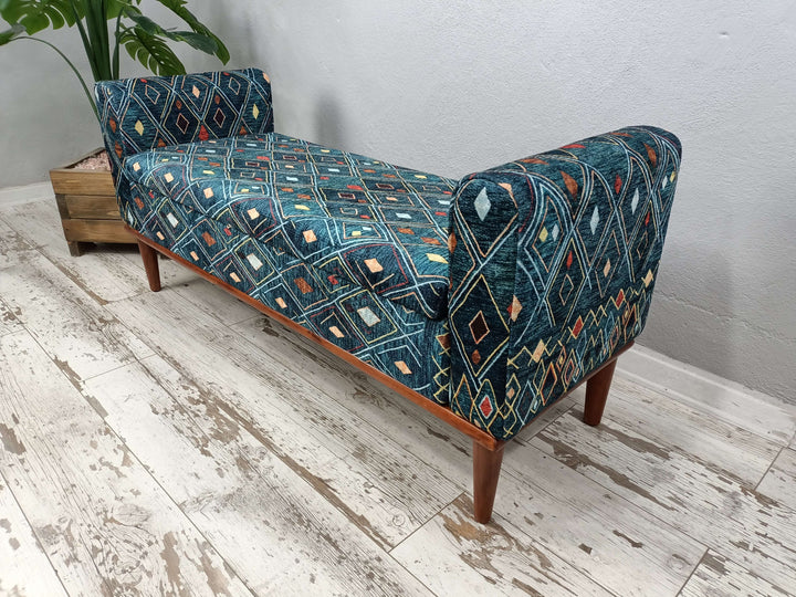 Home Rocking Bench, Mid Century Modern Upholstered Fabric Rocking Bench, Movie To Watch Comfort Bench Mid Century Modern Upholstered Fabric Bench